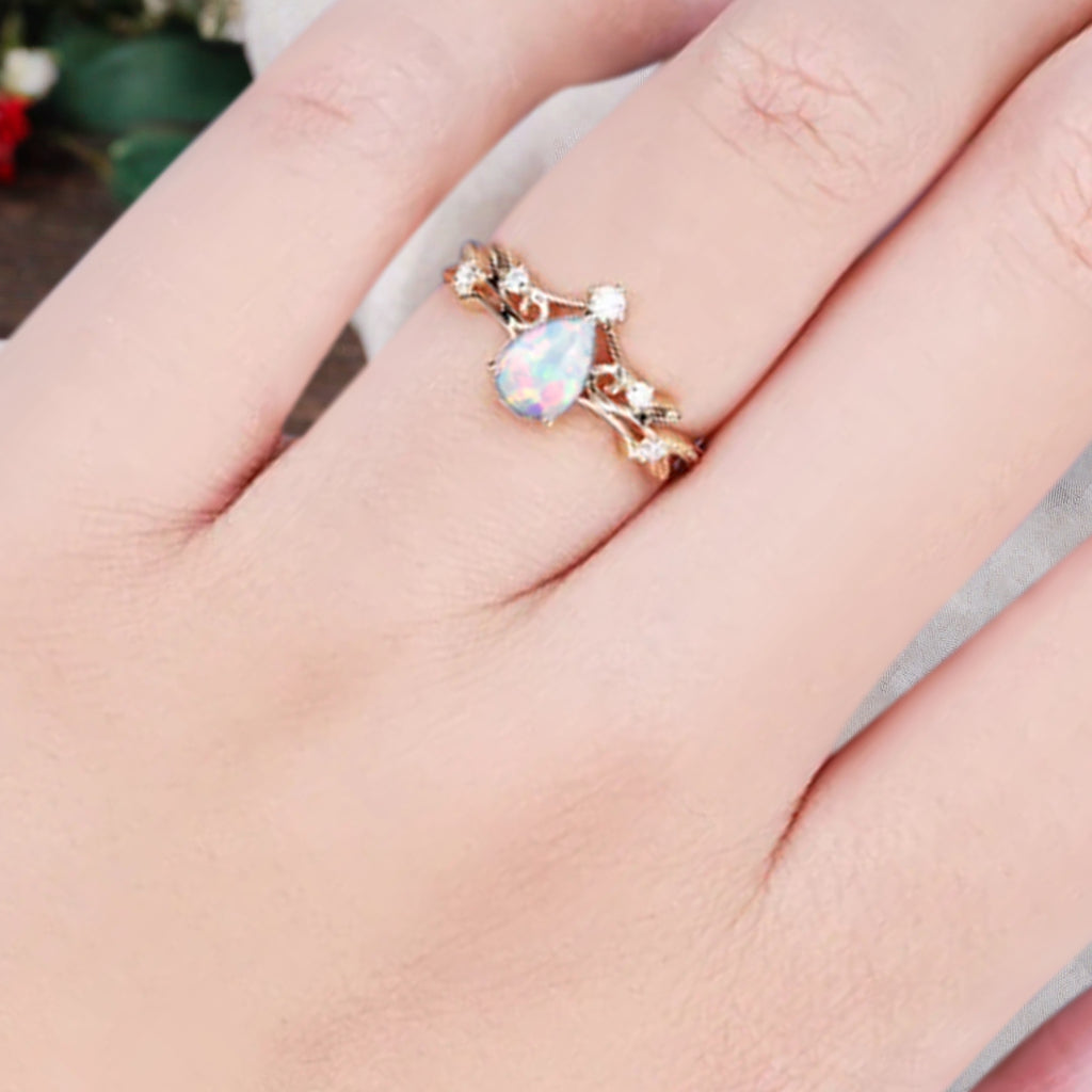 Oval geschliffener Sonnenstein Verlobungsring Unikat Sonnenstein Moissanit Ehering Geschenk für Sie