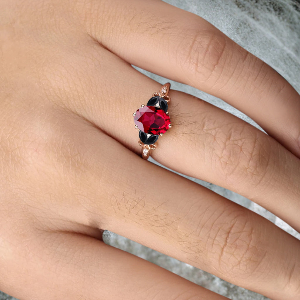 Bague de fiançailles vintage ovale en pierre de lune, bague de promesse unique en opale et moissanite