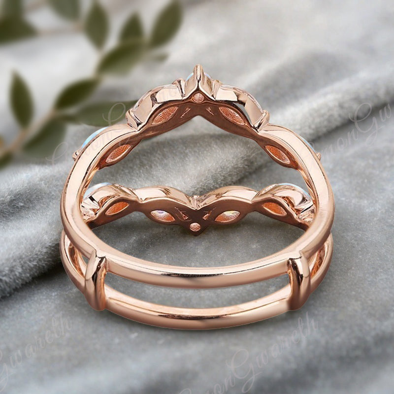 Alexandrite Wedding Ring Curved Enhancer Alexandrite Wedding Band Vintage Stacking Band Unique Promise Anniversary Gift For Her