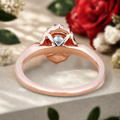 Vintage Aquamarine Engagement Ring Oval Shape Anniversary Ring Solid Gold Solitaire Ring for Women