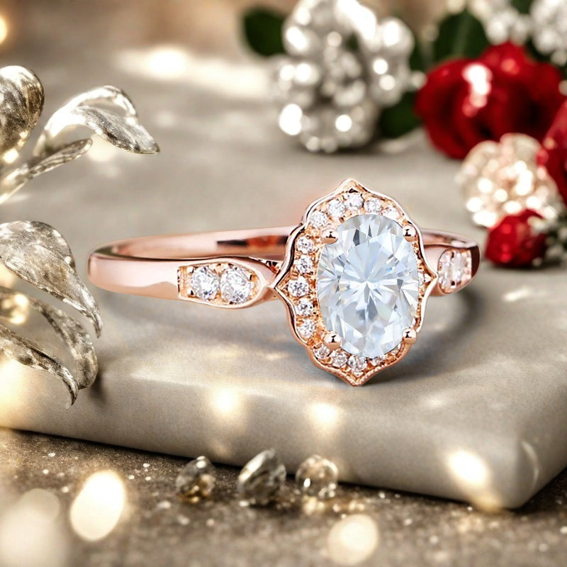 Vintage Birnenform Aquamarin Verlobungsring Set Unikat Versprechen Brautring Set Jubiläumsgeschenk