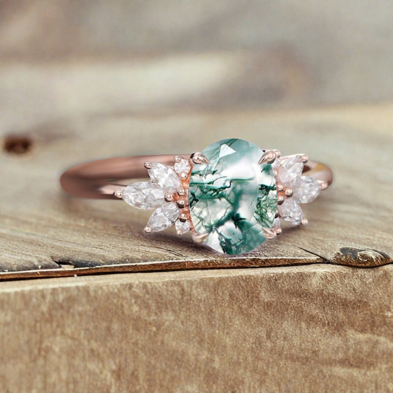 Vintage Birnenform Aquamarin Verlobungsring Set Unikat Versprechen Brautring Set Jubiläumsgeschenk
