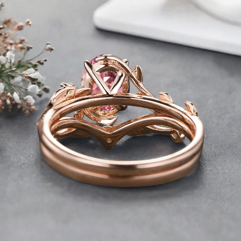 Bague de fiançailles vintage en forme de poire avec aigue-marine, ensemble de bagues de mariage uniques, cadeau d'anniversaire