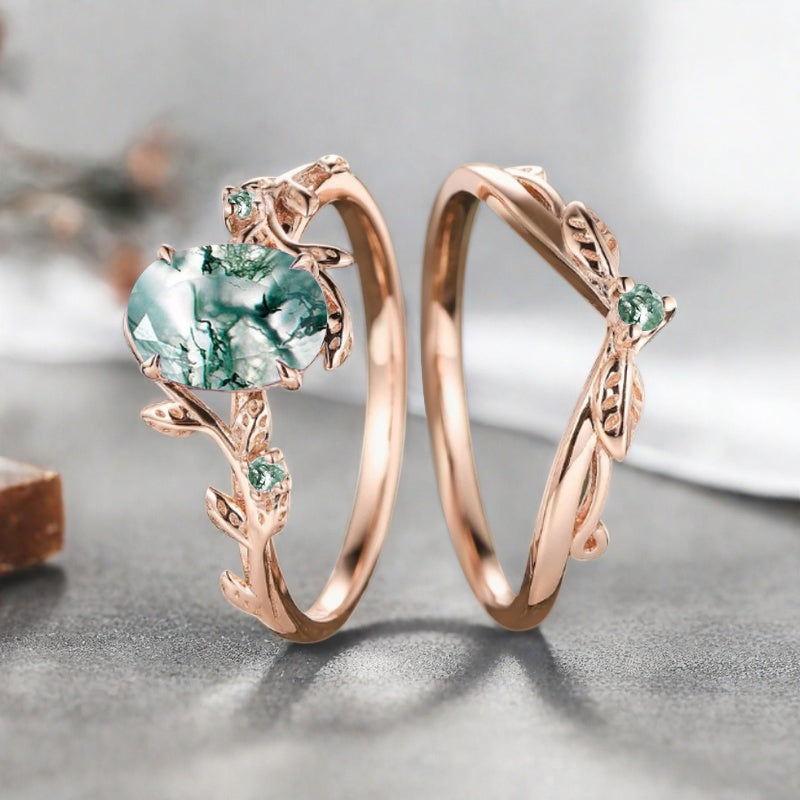 Vintage Birnenform Aquamarin Verlobungsring Set Unikat Versprechen Brautring Set Jubiläumsgeschenk