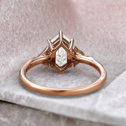 Oval geschliffener Sonnenstein Verlobungsring Unikat Sonnenstein Moissanit Ehering Geschenk für Sie