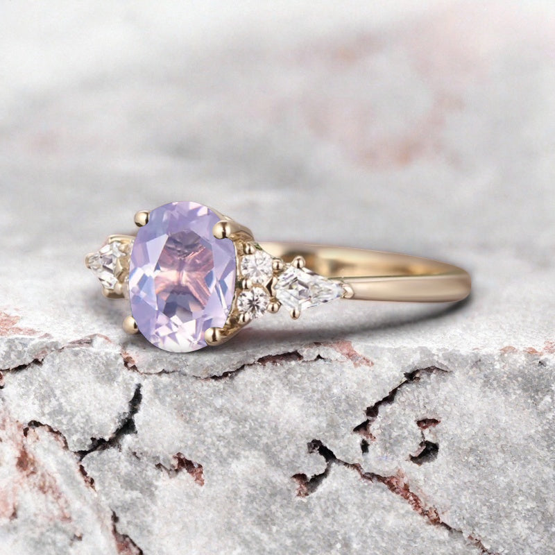 Unique Vintage Pink Sapphire Engagement Ring 14K Rose Gold Oval Cut Natural Pink Sapphire Wedding Promise Ring Handmade Ring Anniversary Rings For Women