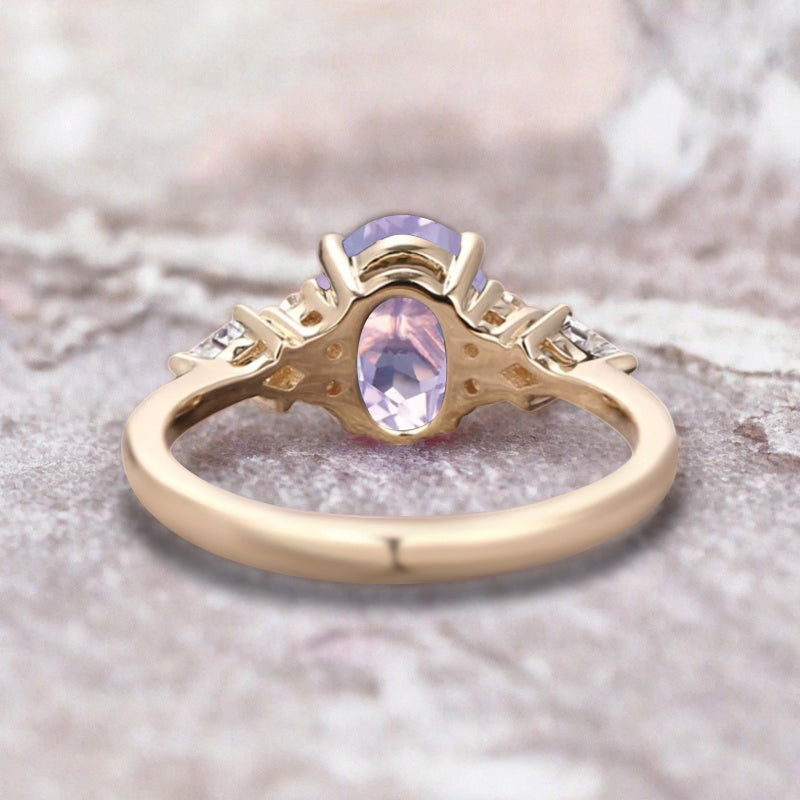 Unique Vintage Pink Sapphire Engagement Ring 14K Rose Gold Oval Cut Natural Pink Sapphire Wedding Promise Ring Handmade Ring Anniversary Rings For Women