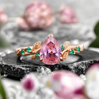 Bague de fiançailles vintage ovale en pierre de lune, bague de promesse unique en opale et moissanite