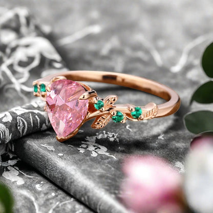 Bague de fiançailles vintage ovale en pierre de lune, bague de promesse unique en opale et moissanite