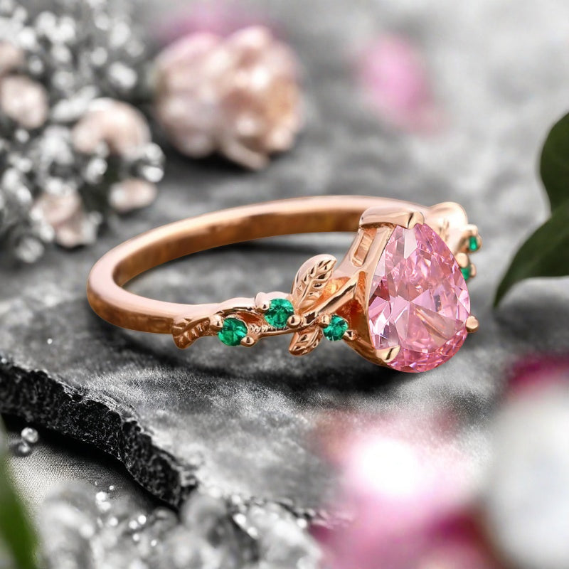 Bague de fiançailles vintage ovale en pierre de lune, bague de promesse unique en opale et moissanite