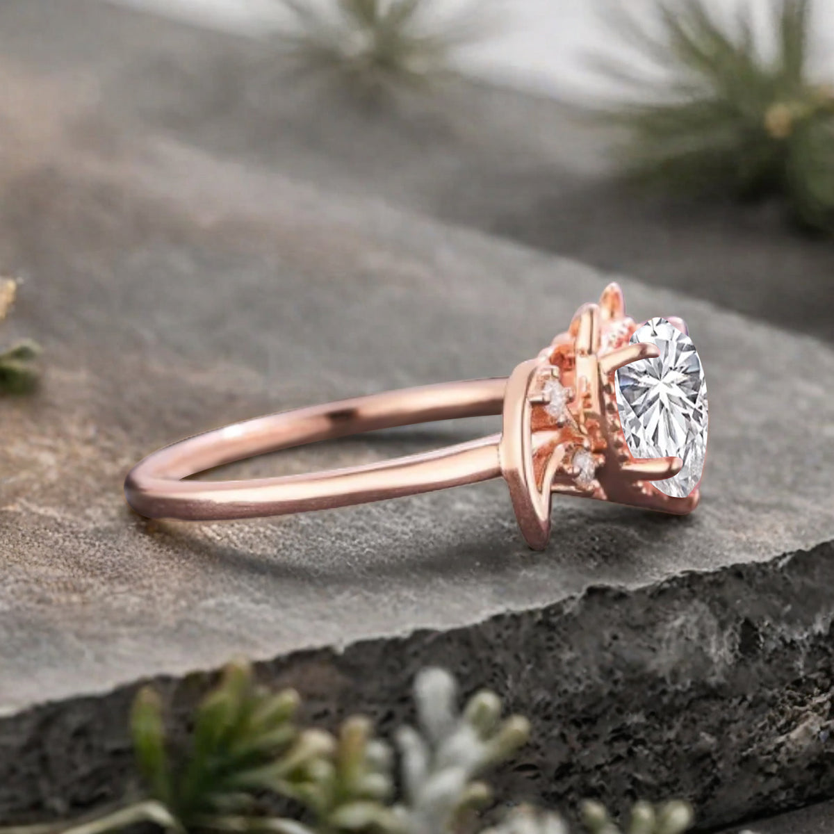 Art Deco Heart Cut Moissanite Wedding Ring Solid Gold Bat Ring Moissanite Ring Wedding Band Custom Promise Ring Anniversary Gift for Her