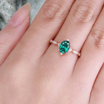 Bague de fiançailles en pierre de soleil ovale, bague de mariage unique en moissanite, cadeau pour elle