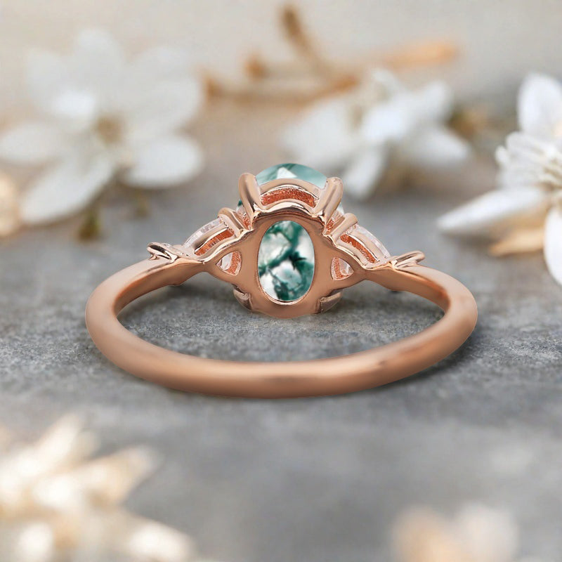 Vintage Birnenform Aquamarin Verlobungsring Set Unikat Versprechen Brautring Set Jubiläumsgeschenk