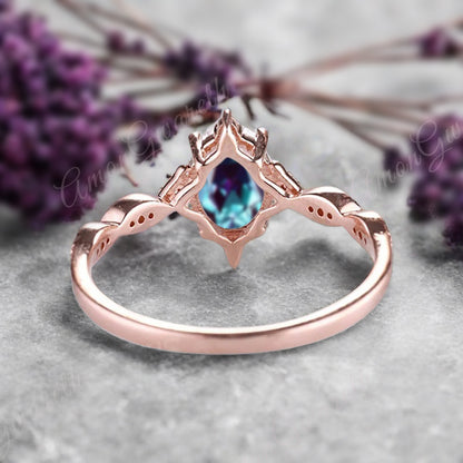 Oval geschliffener Sonnenstein Verlobungsring Unikat Sonnenstein Moissanit Ehering Geschenk für Sie