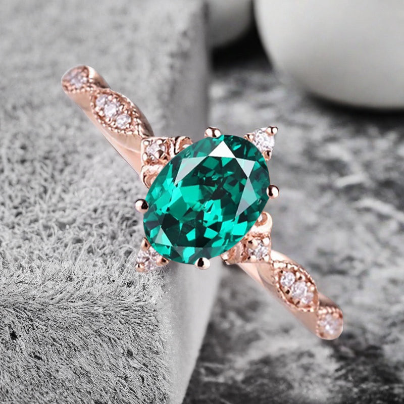 Bague de fiançailles en pierre de soleil ovale, bague de mariage unique en moissanite, cadeau pour elle