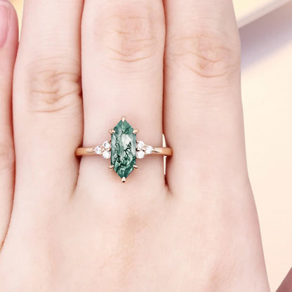 Bague de fiançailles vintage en forme de poire avec aigue-marine, ensemble de bagues de mariage uniques, cadeau d'anniversaire
