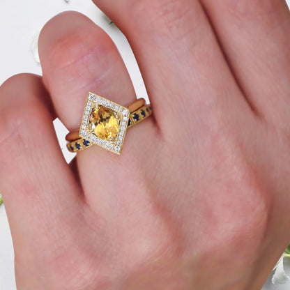 Vintage Citrine Wedding Ring Unique Oval Shape Citrine Engagement Ring Antique Moissanite Bridal Ring Promise Ring Anniversary Gift Ring