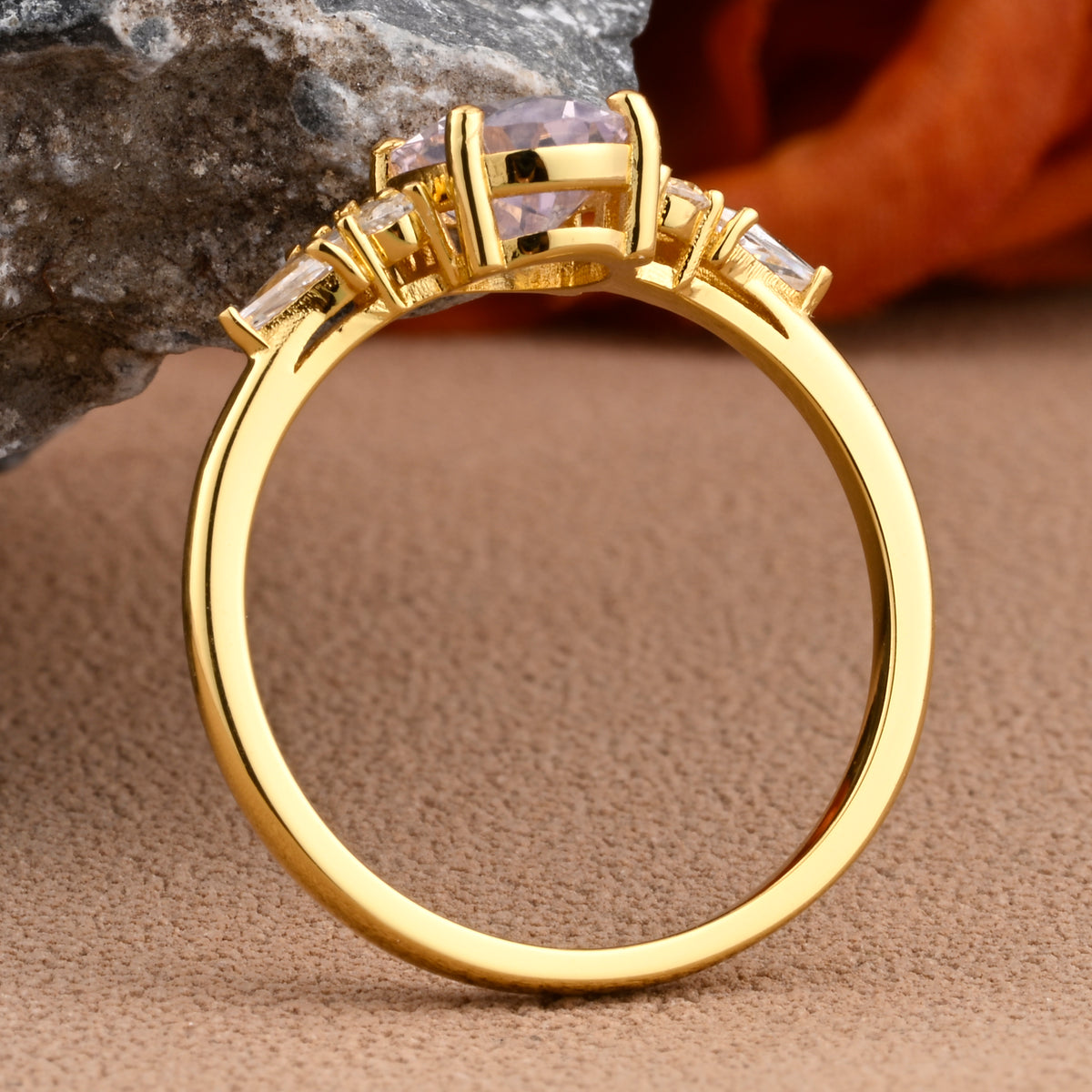 Unique Vintage Moissanite Engagement Ring 14K Rose Gold Oval Cut Natural Moissanite Wedding Promise Ring Handmade Ring Anniversary Rings For Women