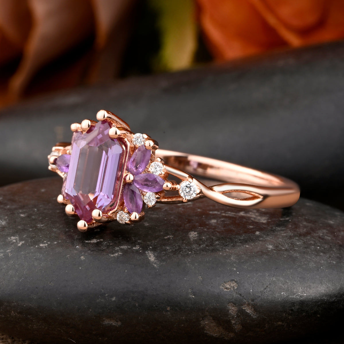 Bague de fiançailles vintage en forme de poire avec aigue-marine, ensemble de bagues de mariage uniques, cadeau d'anniversaire