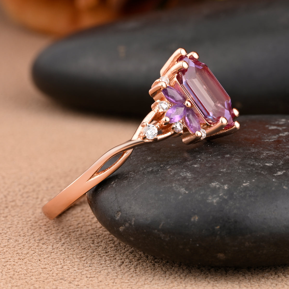 Bague de fiançailles vintage en forme de poire avec aigue-marine, ensemble de bagues de mariage uniques, cadeau d'anniversaire