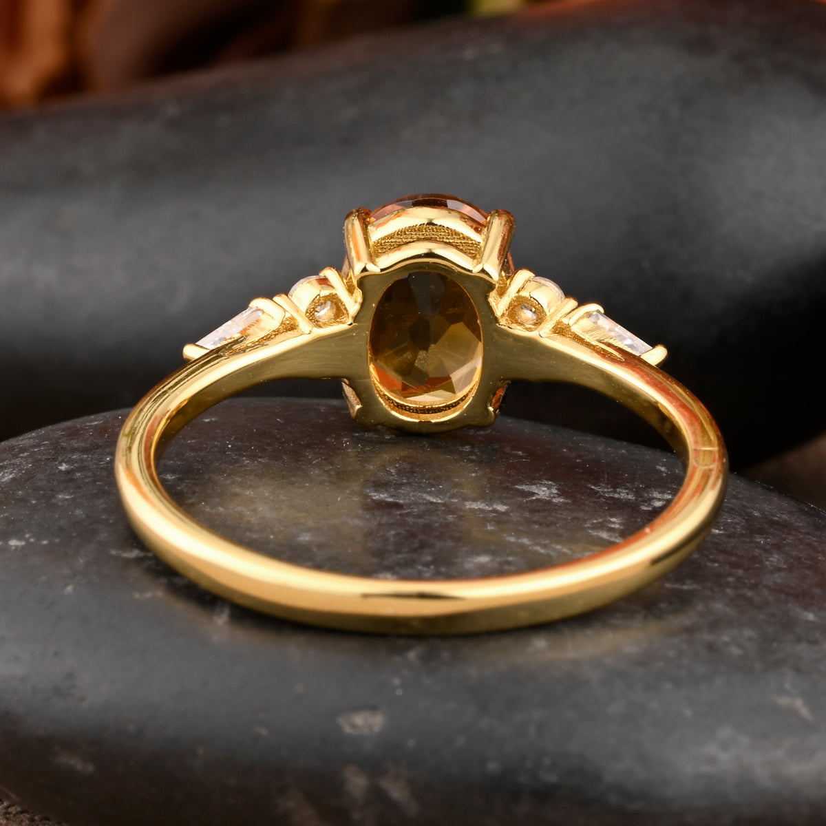 Unique Vintage Citrine Engagement Ring 14K Rose Gold Oval Cut Natural Citrine Wedding Promise Ring Handmade Ring Anniversary Rings For Women