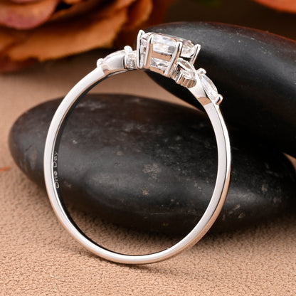 Vintage Moissanite Engagement Ring Hexagon Shape Anniversary Ring Solid Gold Solitaire Unique Moissanite Ring for Women