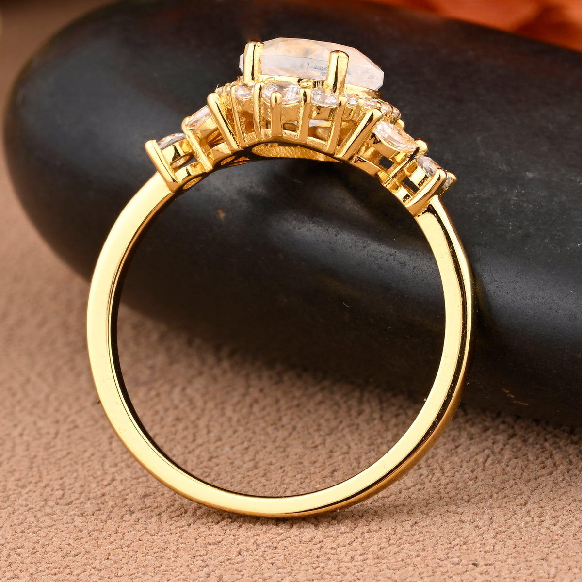 Vintage Moissanite Wedding Ring Set Unique Round Cut Moissanite Engagement Ring Moissanite Gemstone Ring Anniversary Gift For Her