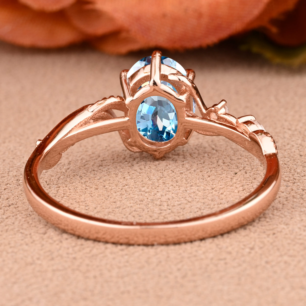 Vintage Oval Cut Aquamarine Engagement Aquamarine Ring Set Art Deco Bridal Ring Set Stackable Ring