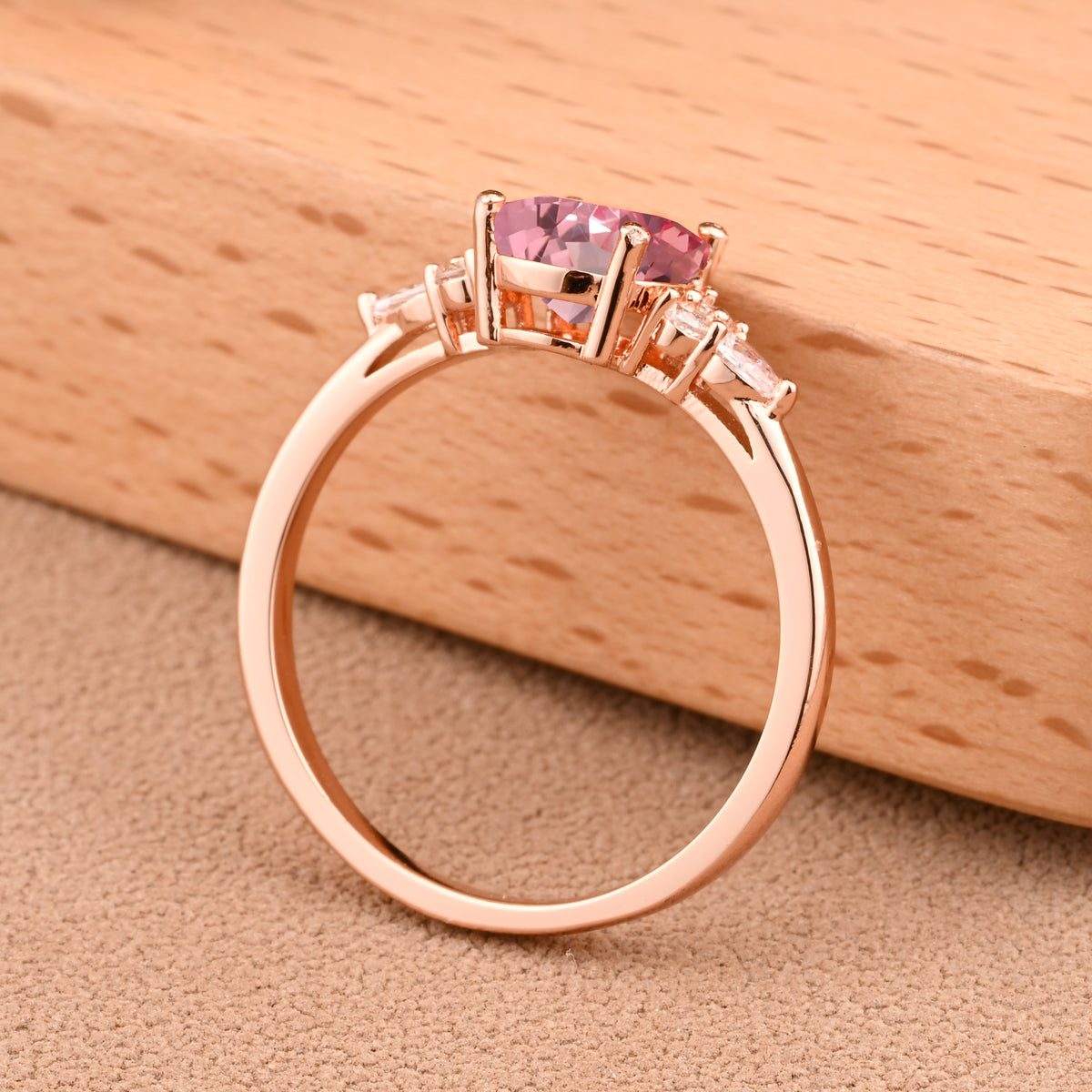 Oval Cut Pink Sapphire Engagement Women Ring Vintage Pink Sapphire Rose Gold Art Deco Diamond Cluster Bridal Anniversary Wedding Ring Set