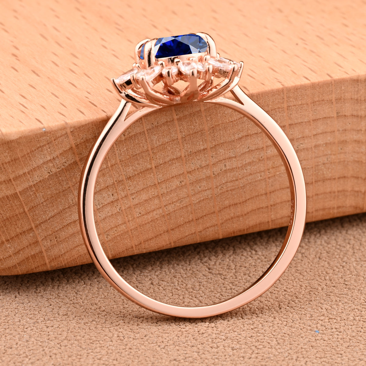 Vintage Blue Topaz Ring 14K Solid Gold Round Blue Gemstone Engagement Ring Unique Moissanite Halo Promise Ring Anniversary Gift For Women